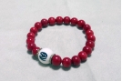 8mm 紅珊瑚(海竹)墨寶手珠